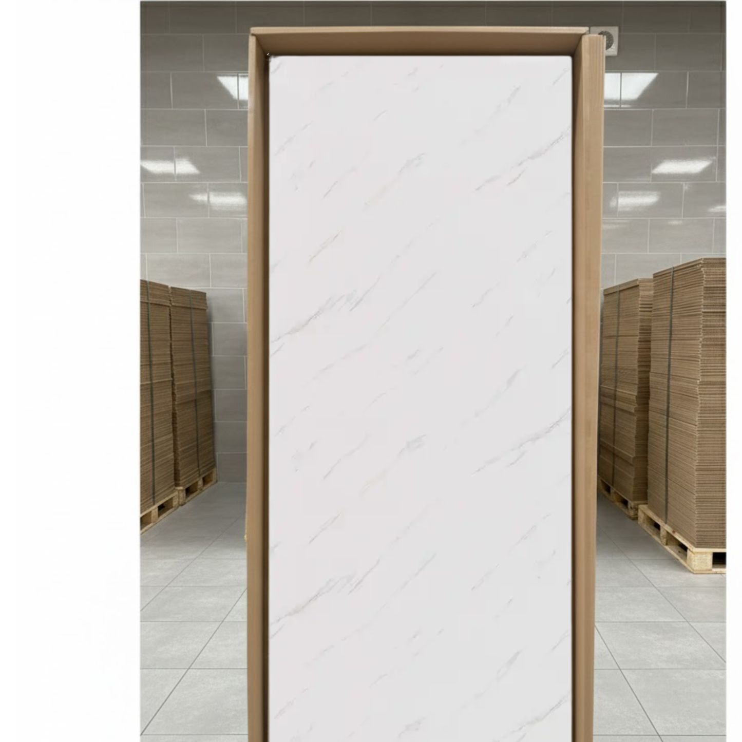 10mm White Marble PVC Wall Panel - 2400mm x 1000mm - 100% Waterproof High-Gloss Wide Shower Board