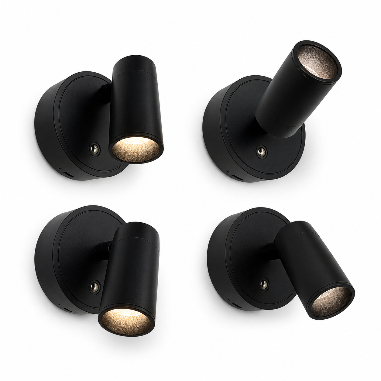 Close-up of the white Acoustic Wall Panel Reading Light showing its adjustable directional head and clip-in fitting.