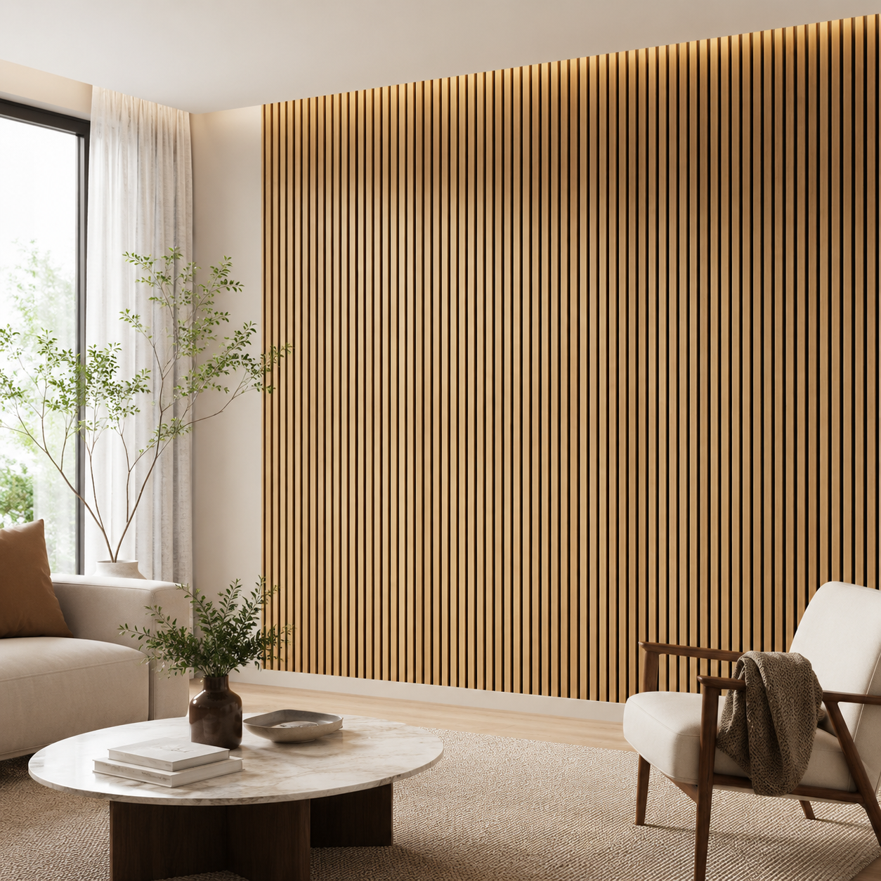 Natural Oak Acoustic Wall Panel Twin Pack | 2400×600mm | 2 Panels
