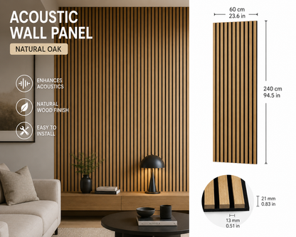 Natural Oak acoustic wall panel - main product image