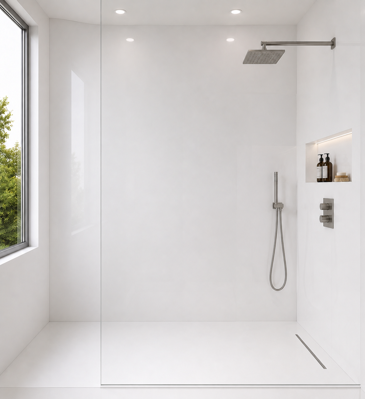10mm White Gloss PVC shower wall panel