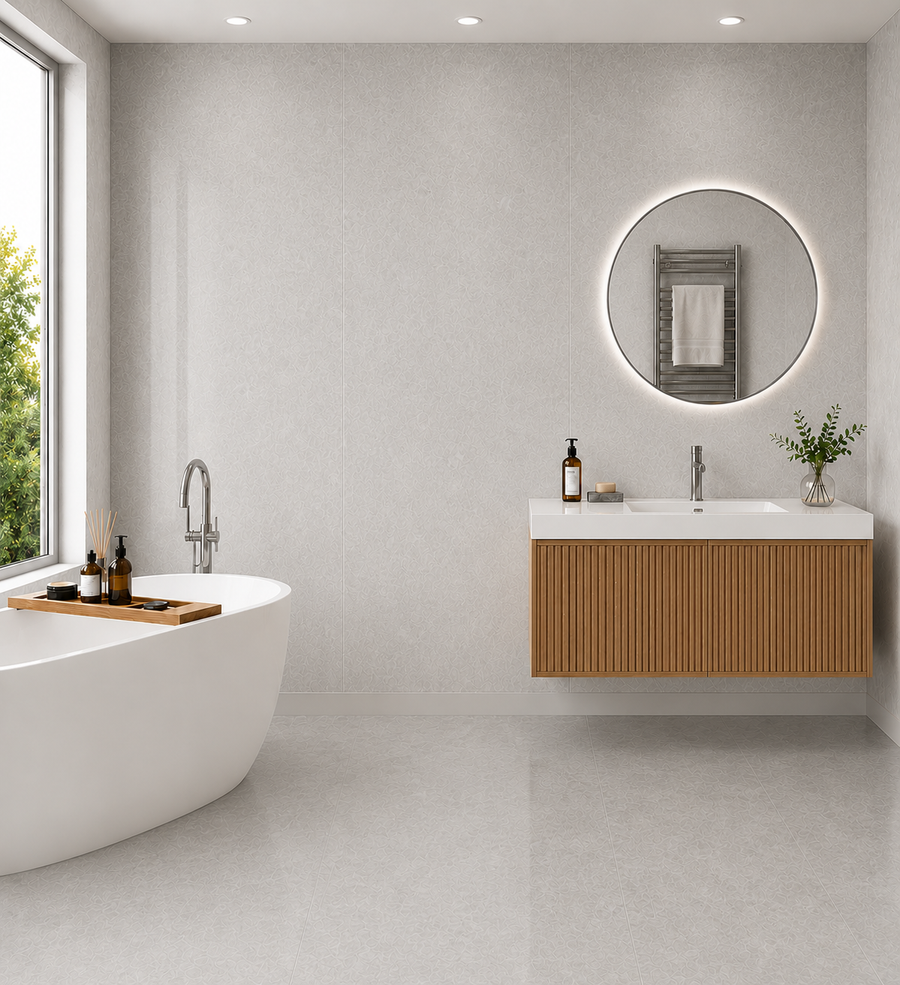 Grey Concrete Marble Matt PVC bathroom wall panel