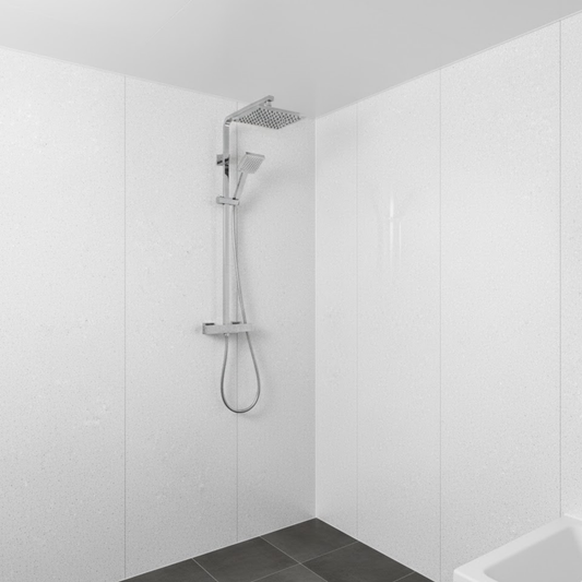 10mm White Sparkle | 1000mm x 2400mm x 10mm | Waterproof Wall Cladding