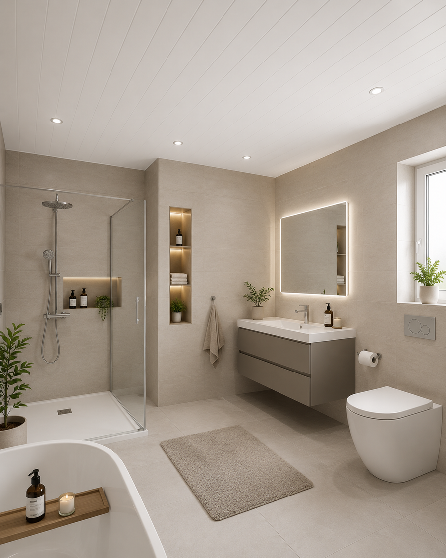 Matt White V-Groove PVC ceiling panel