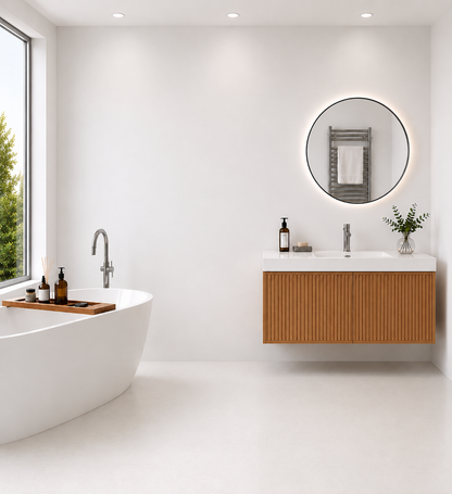 10mm White Matt PVC wall panel in a bathroom