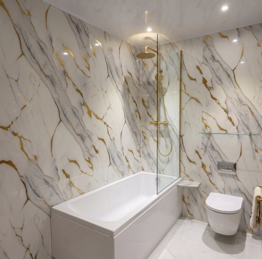 Gold Marble PVC bathroom wall panel