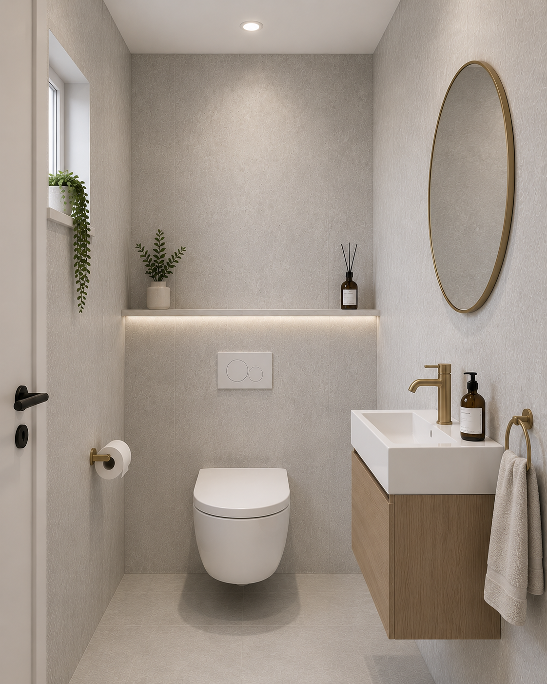 Grey Marble 8mm PVC wall and ceiling panel in a bathroom setting