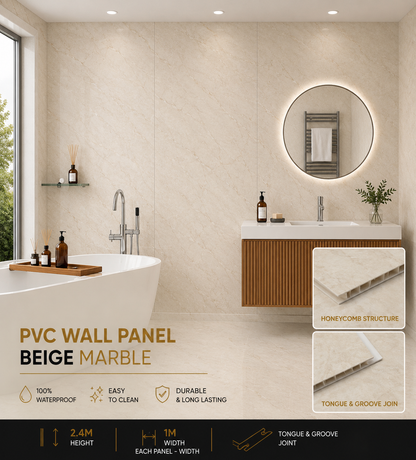 10mm Beige Marble PVC wall panel - main product image