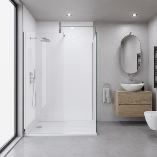 10mm White Matt PVC Shower Panel | 1000mm x 2400mm | Waterproof Wall Cladding
