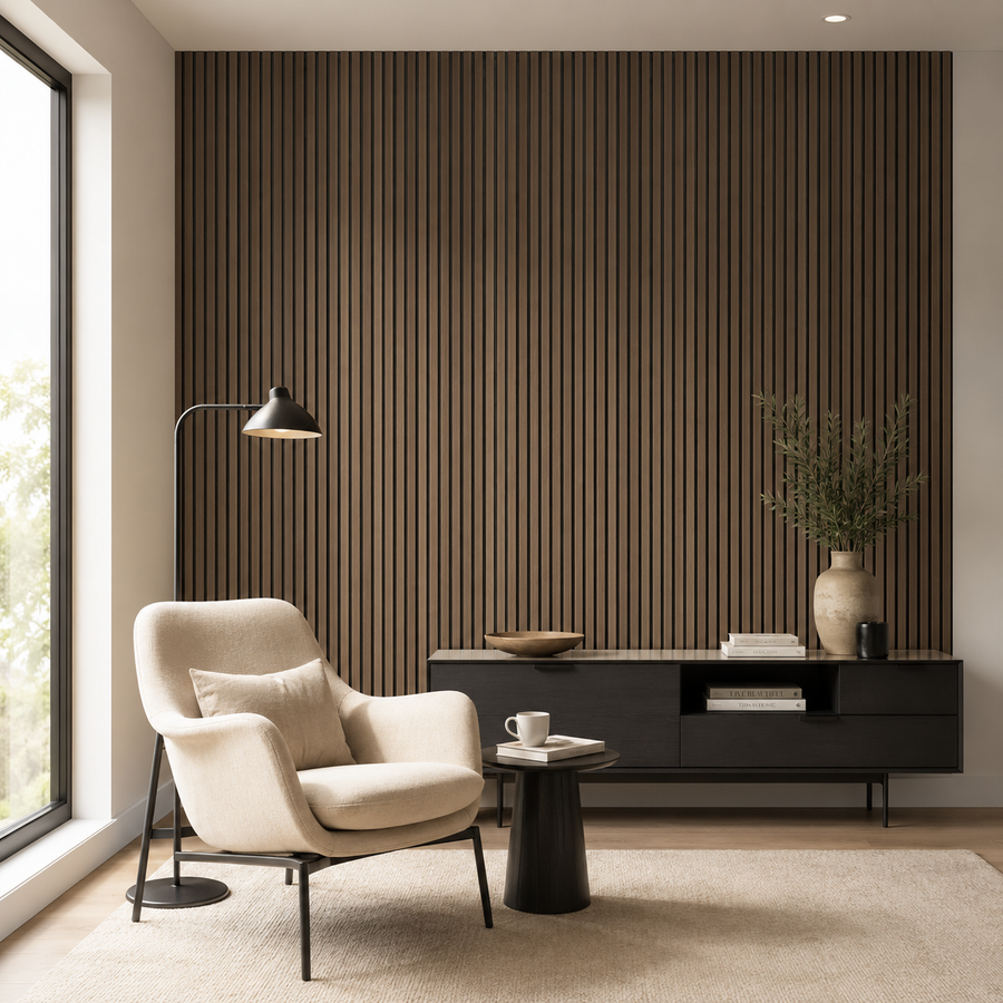 Dark Smoke Oak acoustic wall panel