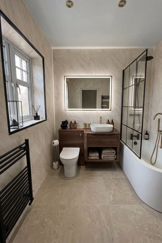 PVC Wall Panel Beige Marble – Waterproof Shower & Bathroom Wall Cladding 1000×2400mm Single Panel