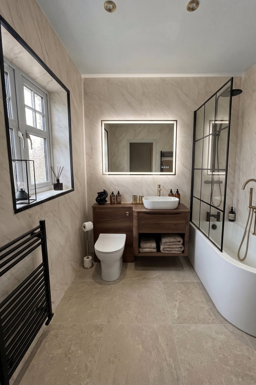 Beige Marble PVC bathroom wall panel