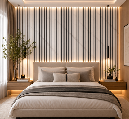 Acoustic Wall Panel | White Marble Effect | 2400mm x 600mm x 21mm | 1.44m² | Single Panel