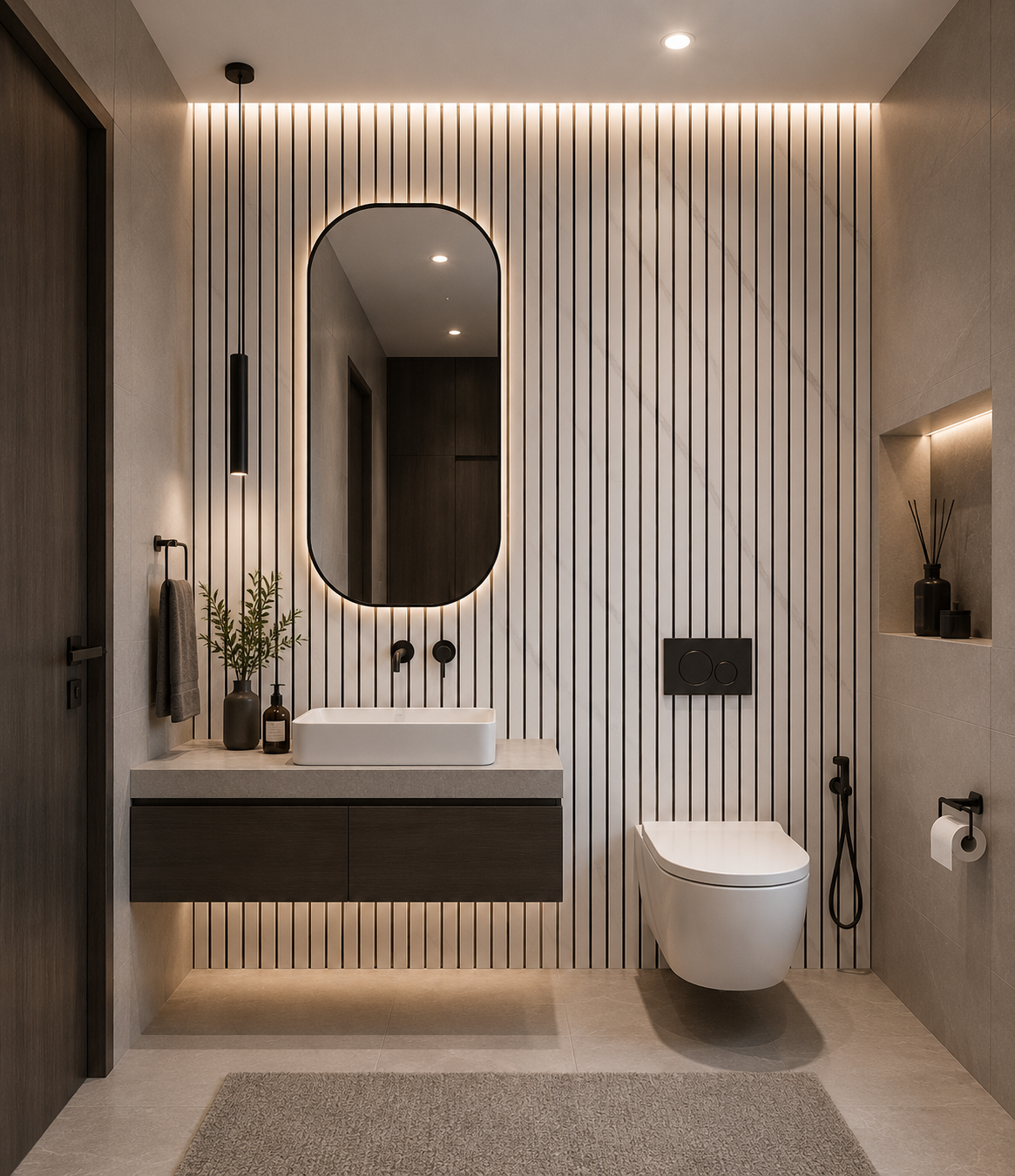 Acoustic Wall Panel | White Marble Effect | 2400mm x 600mm x 21mm | 1.44m² | Single Panel