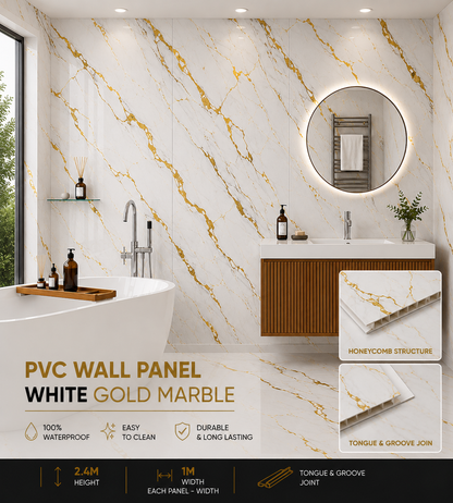 10mm Gold Marble PVC wall panel - main product image