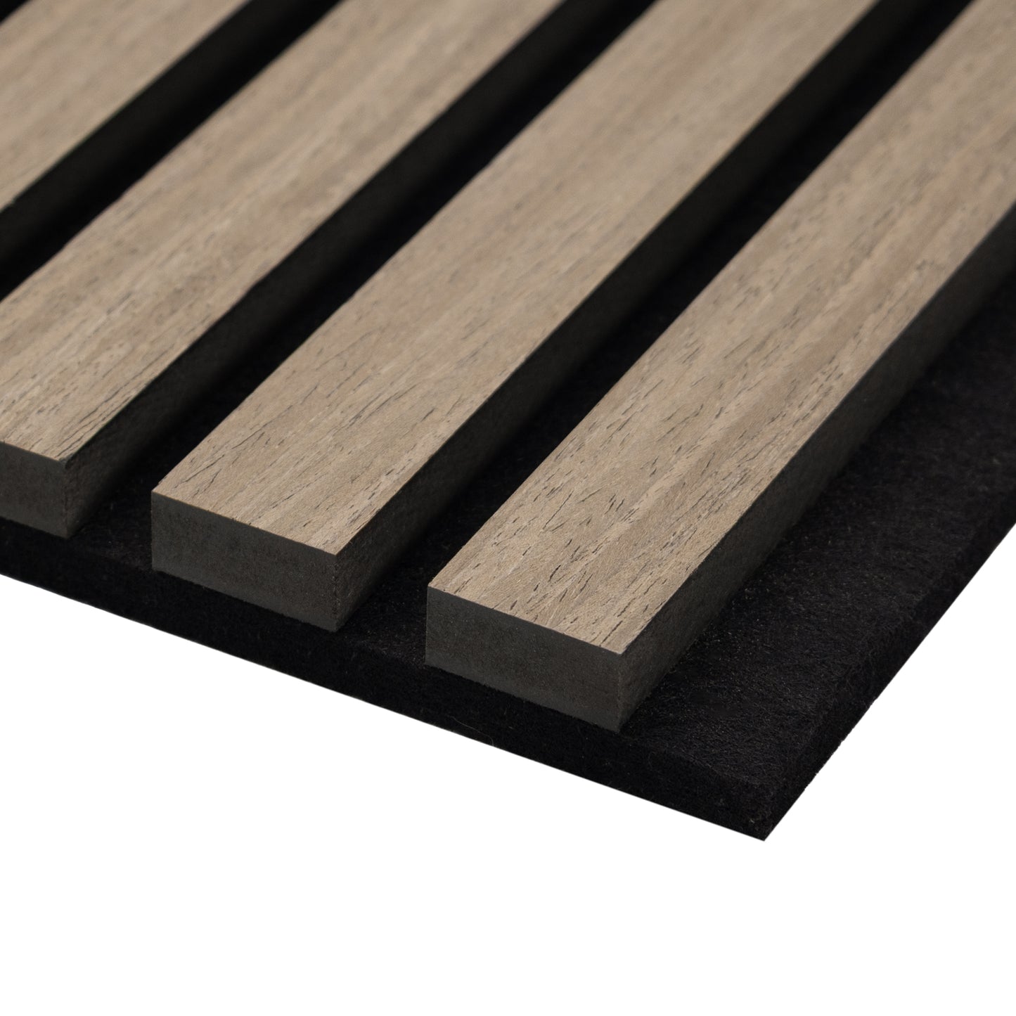 Acoustic slat wall panel sample - finish detail