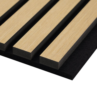 Acoustic slat wall panel sample - finish detail