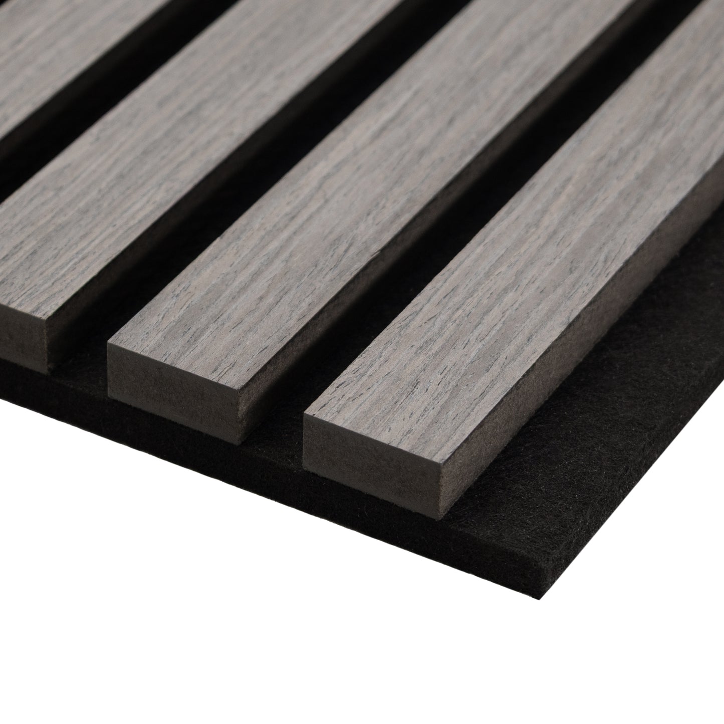 Acoustic slat wall panel sample - finish detail