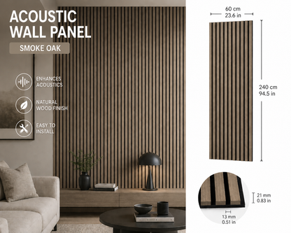 2 x Smoked Oak acoustic wall panel twin pack - main product image