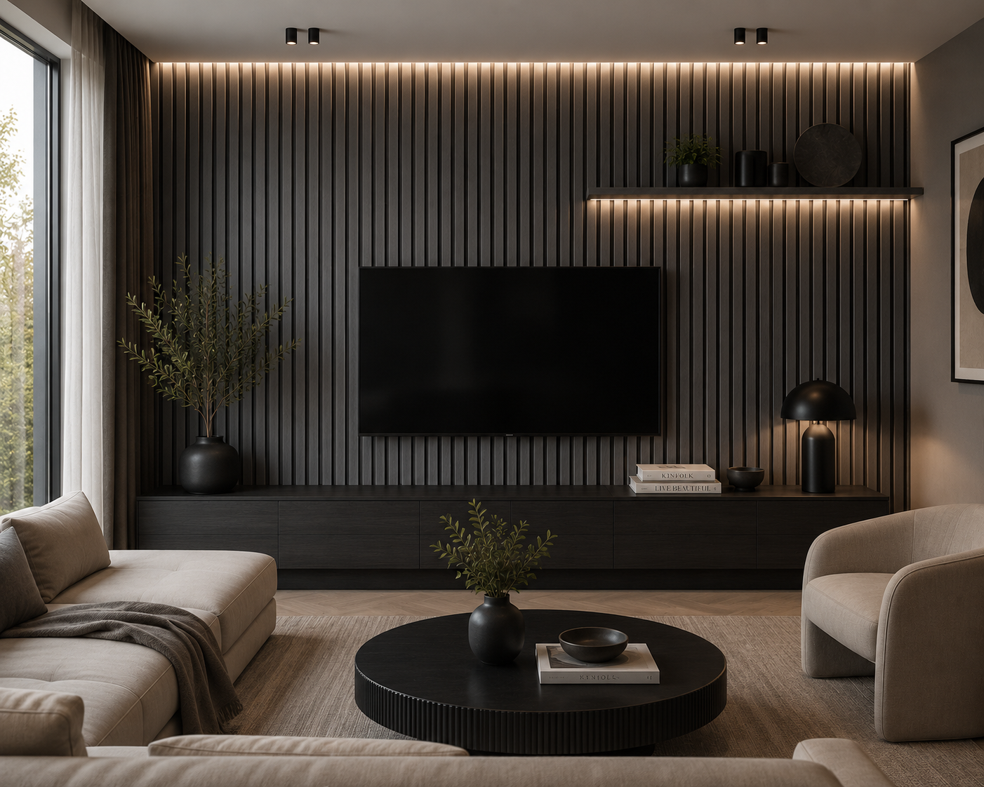 Acoustic Wall Panel | Grey Stone Effect | 2400mm x 600mm x 21mm | 1.44m² | Single Panel