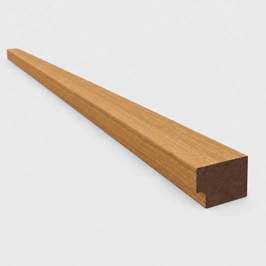 Natural Oak end trim for acoustic wall panels, 2400mm
