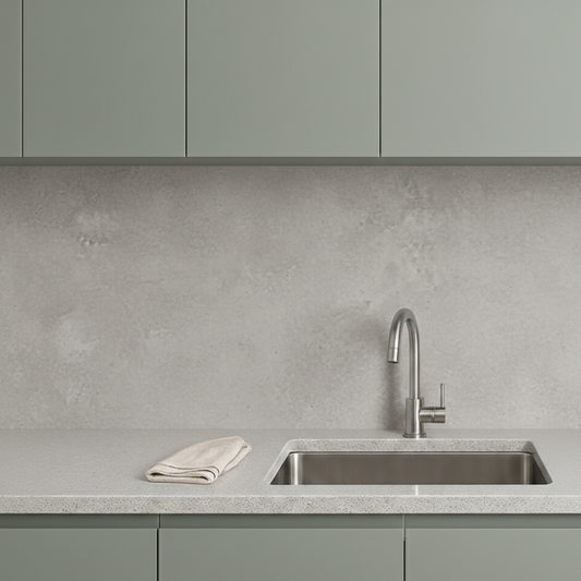 10mm Grey Stone Effect Durable PVC Kitchen Splashback Panels | 2.4m x 1m