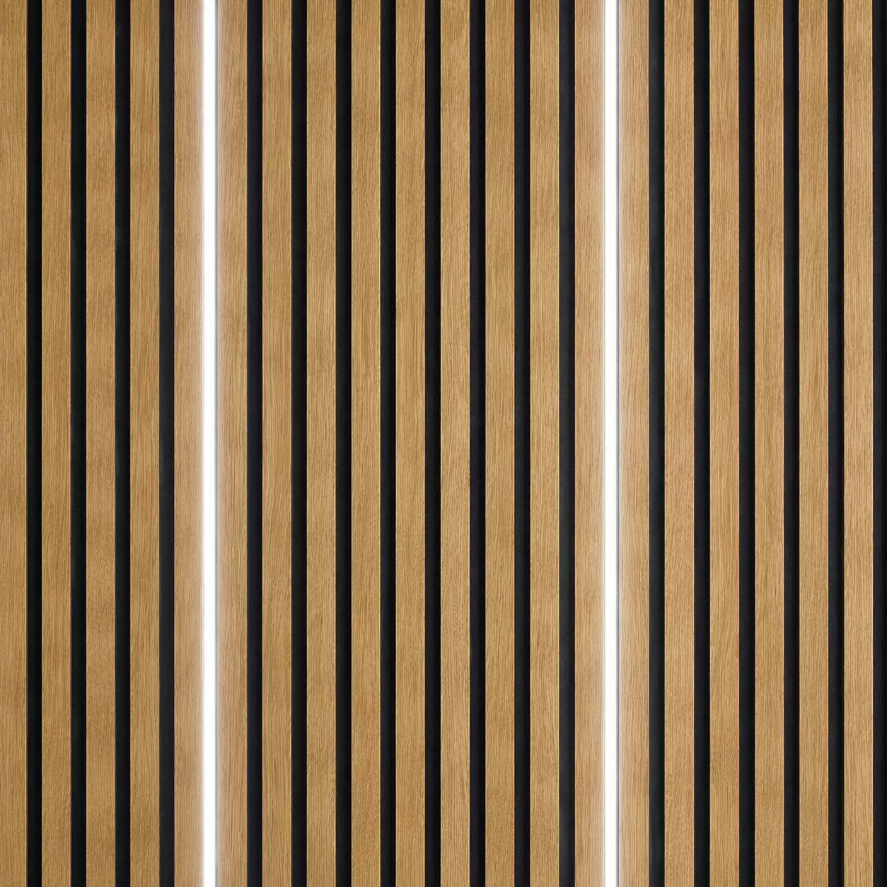 White LED strip light for acoustic wall panels