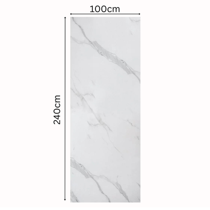 10mm Carrara Marble Matt PVC Shower Panel 1000x2400mm Waterproof Wall Cladding
