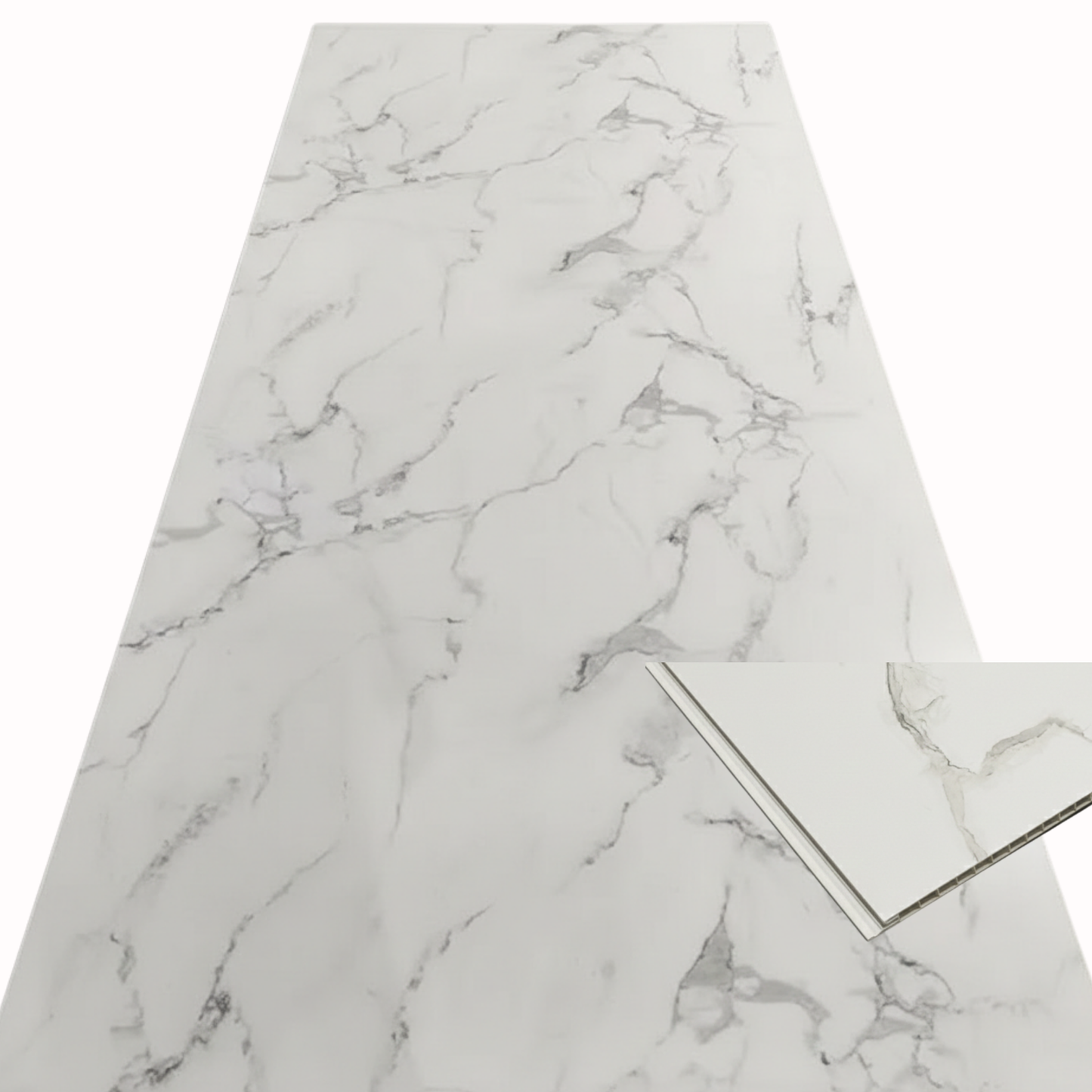 10mm Carrara Marble Matt PVC Shower Panel 1000x2400mm Waterproof Wall Cladding