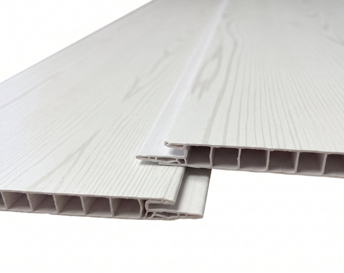 PVC Ceiling Panel White Ash Wood Effect – Waterproof Wall & Ceiling Cladding 2600×250mm