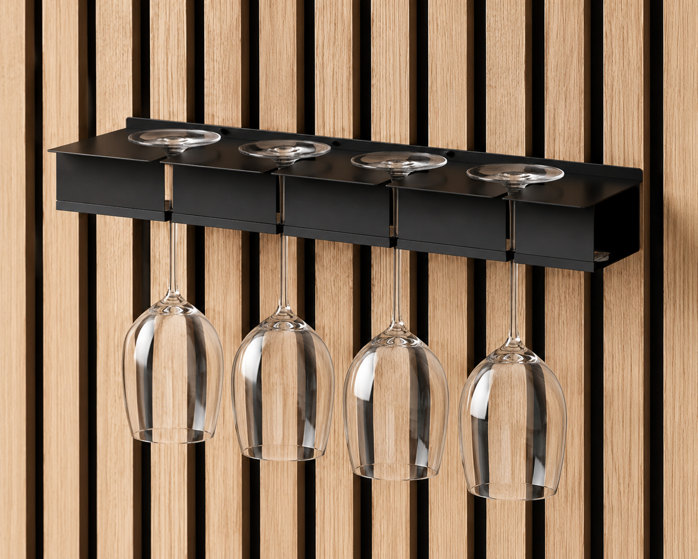 Black wine rack for acoustic wall panels
