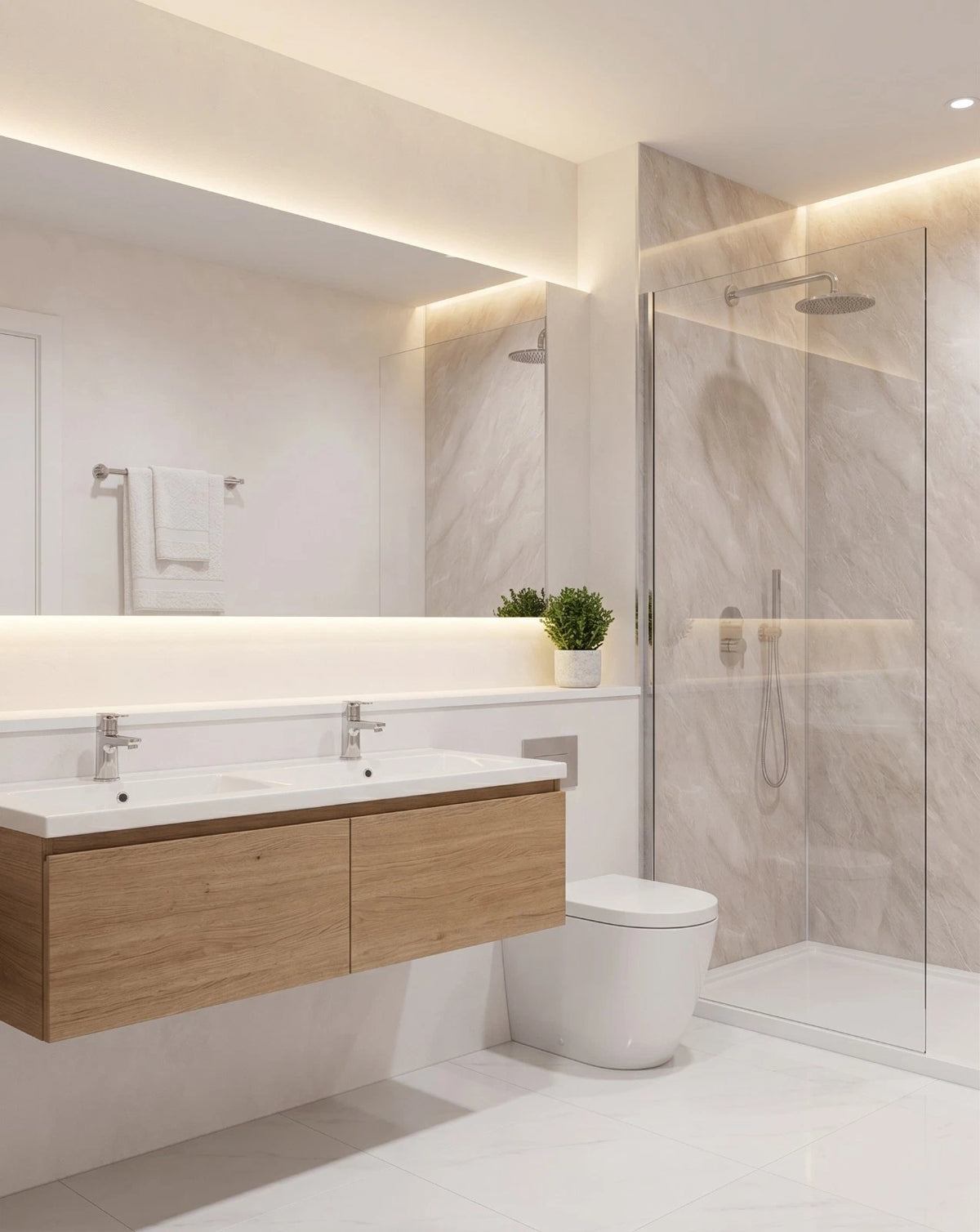 PVC Wall Panel Grey Concrete Marble Matt – Waterproof Shower & Bathroom Wall Cladding 1000×2400mm Single Panel