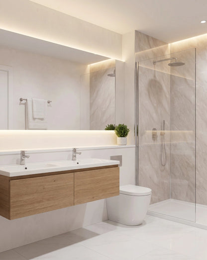 PVC Wall Panel Grey Concrete Marble Matt – Waterproof Shower & Bathroom Wall Cladding 1000×2400mm Single Panel