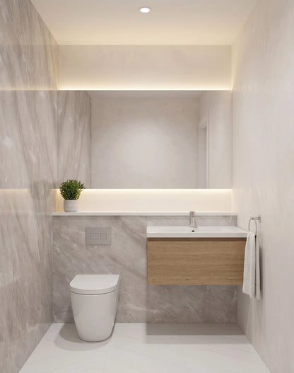 PVC Wall Panel Grey Concrete Marble Matt – Waterproof Shower & Bathroom Wall Cladding 1000×2400mm Single Panel